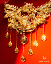 將圖片載入圖庫檢視器 999.9黃金3D立體龍鳳頸鍊
