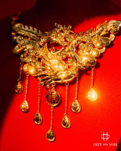 將圖片載入圖庫檢視器 999.9黃金3D立體龍鳳頸鍊