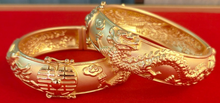 將圖片載入圖庫檢視器 立體龍鳳篇 - 999.9黃金電鑄手鐲