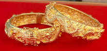 將圖片載入圖庫檢視器 立體龍鳳篇 - 999.9黃金電鑄手鐲