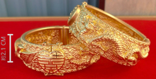 將圖片載入圖庫檢視器 立體龍鳳篇 - 999.9黃金電鑄手鐲