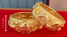 將圖片載入圖庫檢視器 立體龍鳳篇 - 999.9黃金電鑄手鐲