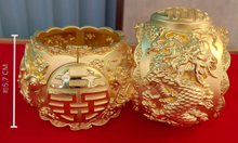 將圖片載入圖庫檢視器 立體龍鳳篇 - 999.9黃金電鑄手鐲