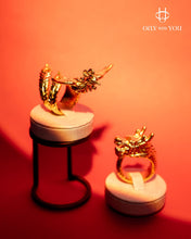 將圖片載入圖庫檢視器 999.9黃金3D立體龍鳳戒指