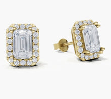 將圖片載入圖庫檢視器 EB36 祖母綠切割鑽石耳環托