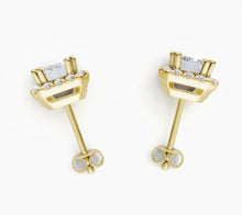 將圖片載入圖庫檢視器 EB36 祖母綠切割鑽石耳環托