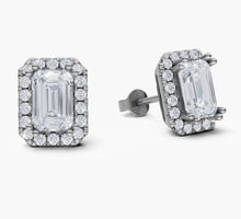 將圖片載入圖庫檢視器 EB36 祖母綠切割鑽石耳環托