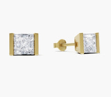 將圖片載入圖庫檢視器 EC030 公主方形鑽石耳環托