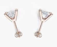將圖片載入圖庫檢視器 EC034 公主方形鑽石耳環托