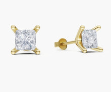將圖片載入圖庫檢視器 EC034 公主方形鑽石耳環托