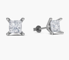 將圖片載入圖庫檢視器 EC034 公主方形鑽石耳環托