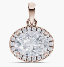 將圖片載入圖庫檢視器 NA028 橢圓形鐨石吊墜托