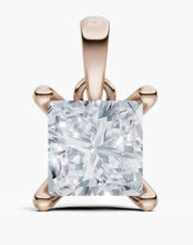 將圖片載入圖庫檢視器 NC034 公主方形鐨石吊墜托