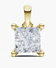 將圖片載入圖庫檢視器 NC034 公主方形鐨石吊墜托