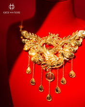 將圖片載入圖庫檢視器 999.9黃金3D立體龍鳳頸鍊
