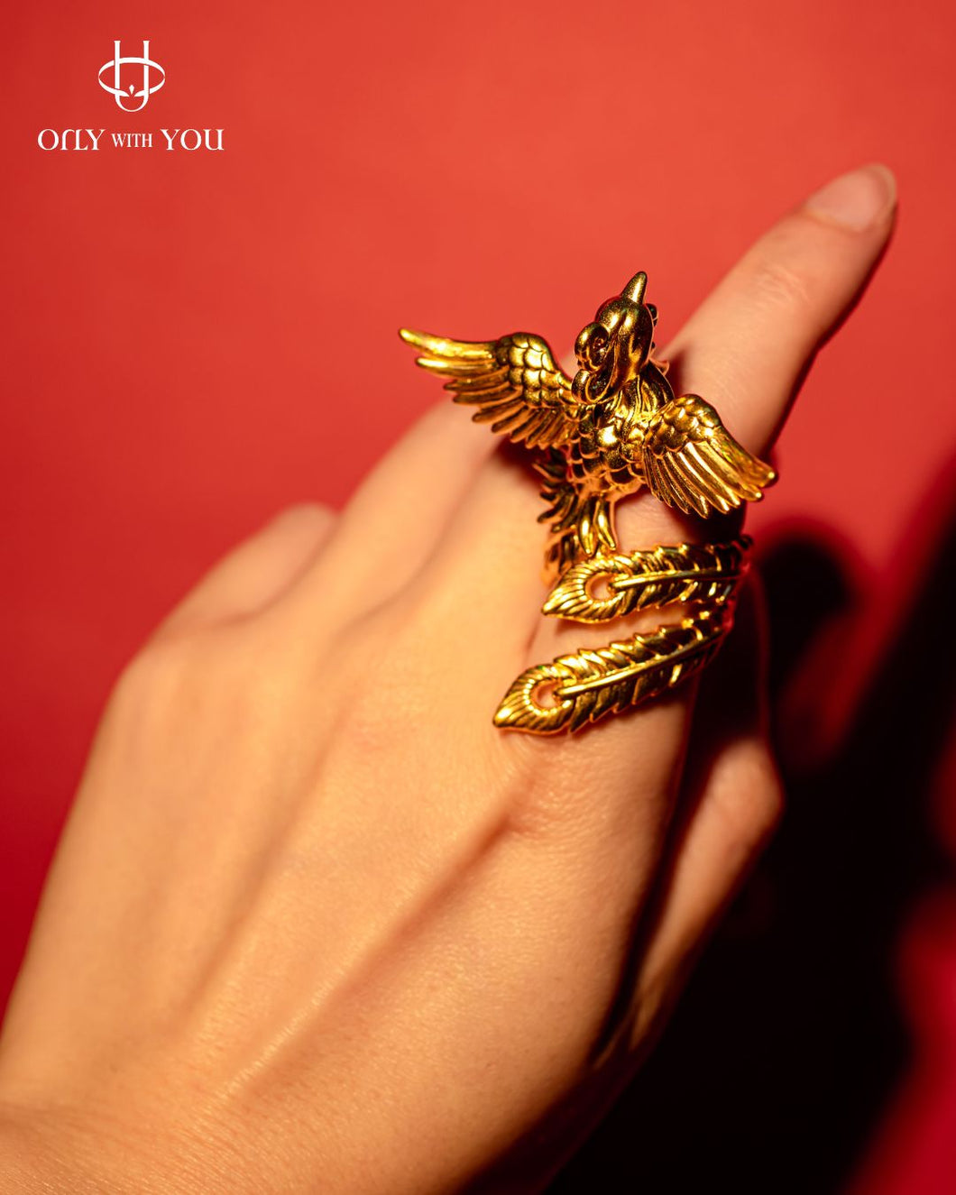 999.9黃金3D立體龍鳳戒指