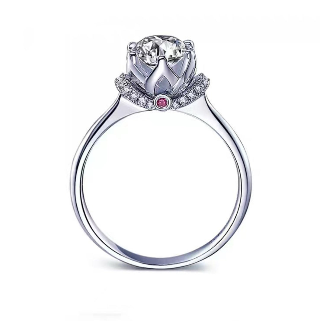 18K玫瑰色誕生石鑽石戒指托